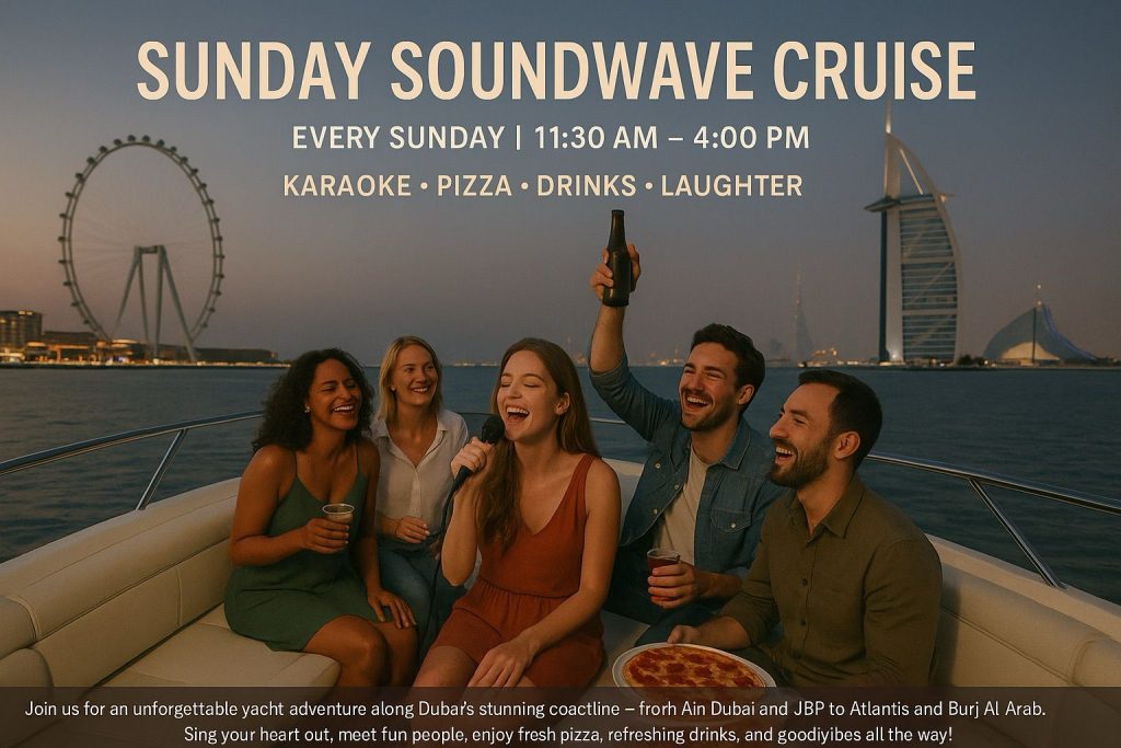 Only on Sundays, yacht tour, music, networking, and vibes in Dubai